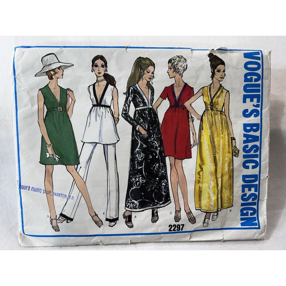 Vintage 1960s Vogue 2297 Misses Dress Pants Pattern Sz 12 CUT